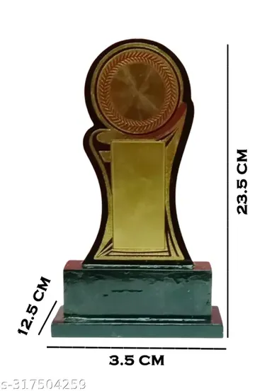 Golden Round Pillar Wooden Trophy | Educational Sports Award thumbnail 3