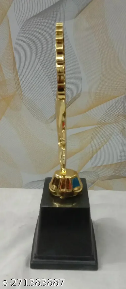 Golden 3 Human 2 Star Trophy | Sports and Academic Achievement Plastic Trophy for Gifting image 2