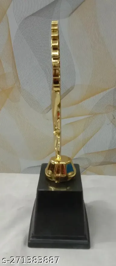 Golden 3 Human 2 Star Trophy  | Sports and Academic Achievement Plastic Trophy for Gifting thumbnail 1
