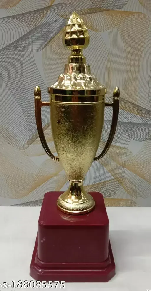 Golden Cap Cup Big Sports Trophies | Fiber Trophy with Red Plastic Stand for Sports Awards image 1