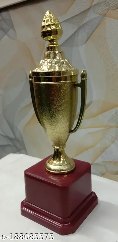 Golden Cap Cup Big Sports Trophies | Fiber Trophy with Red Plastic Stand for Sports Awards  thumbnail 2