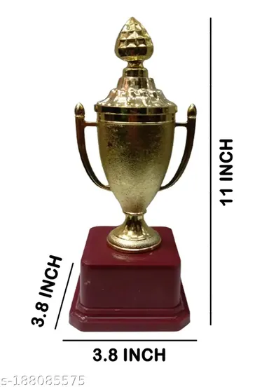 Golden Cap Cup Big Sports Trophies | Fiber Trophy with Red Plastic Stand for Sports Awards  thumbnail 3