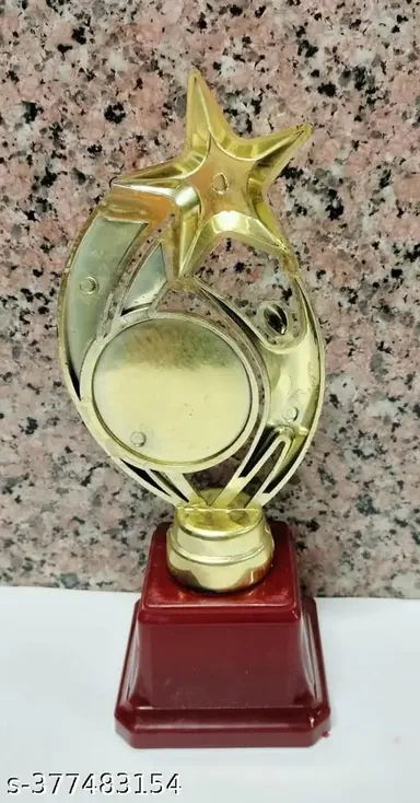 Golden Trophy Curved Human Star Medium | PVC Sports Award Trophy Gift thumbnail 1