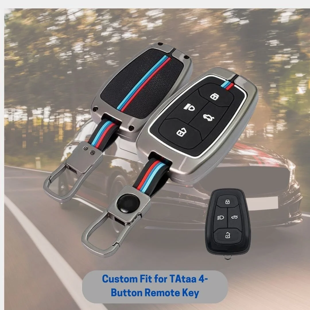 Premium Metal Key Cover for Tata Harrier, Safari, Nexon | Fly Master Stylish Durable Protective 4 Button Smart Key Case image 3