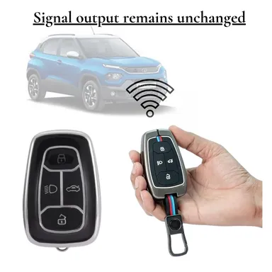 Premium Metal Key Cover for Tata Harrier, Safari, Nexon | Fly Master Stylish Durable Protective 4 Button Smart Key Case thumbnail 3