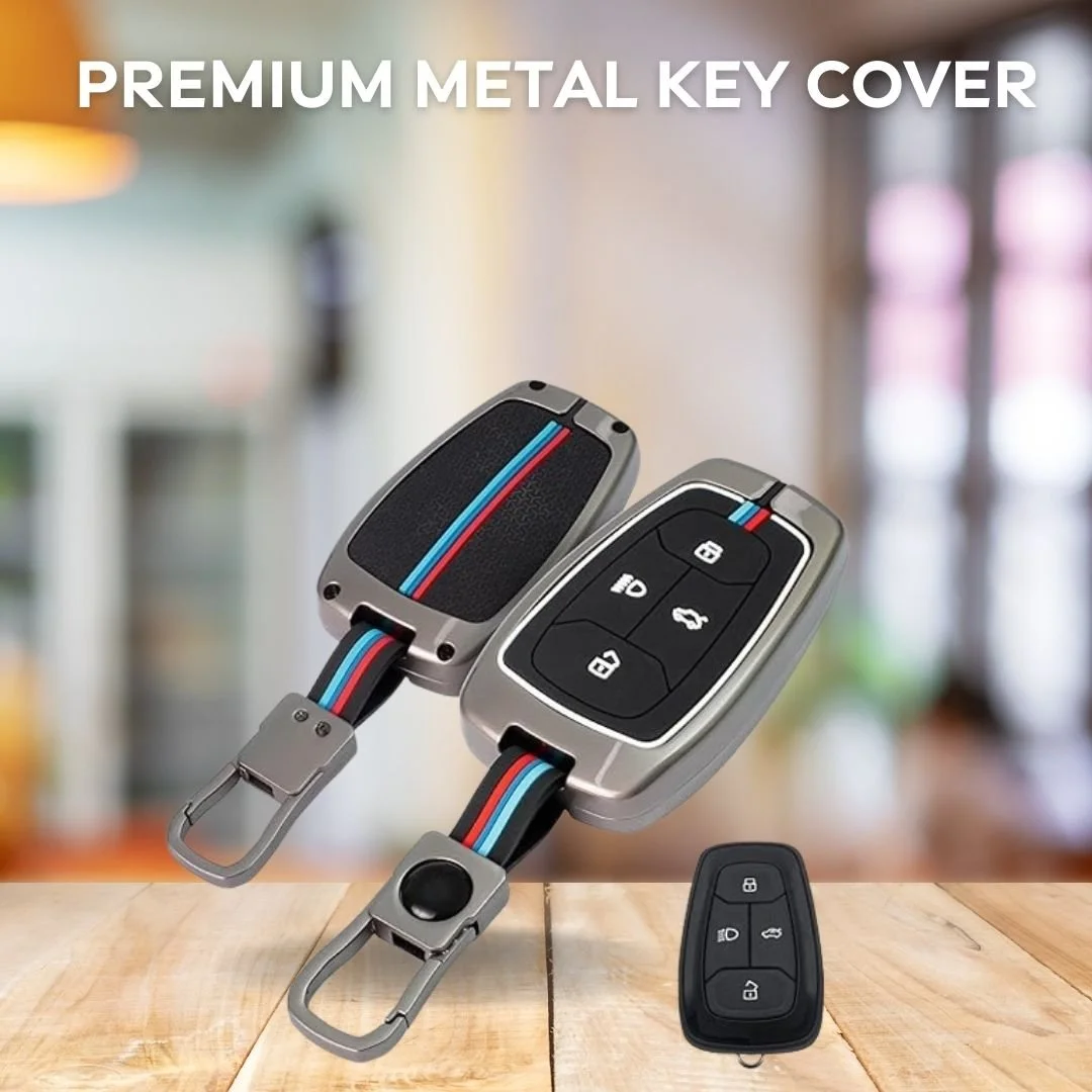 Premium Metal Key Cover for Tata Harrier, Safari, Nexon | Fly Master Stylish Durable Protective 4 Button Smart Key Case image 6