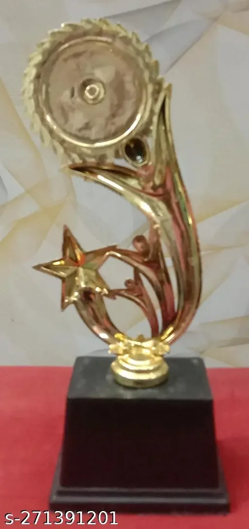 Golden Trophy 3 Human Figure with Sun Star | Sports Award Plastic Trophy Big Size by Ipshopy image 2