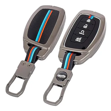Hyundai Car Key Cover Metal Soft Shell 4 Button Smart Key Full Protection | Compatible Creta i20 Venue Elantra Tucson | Fly Master thumbnail 0