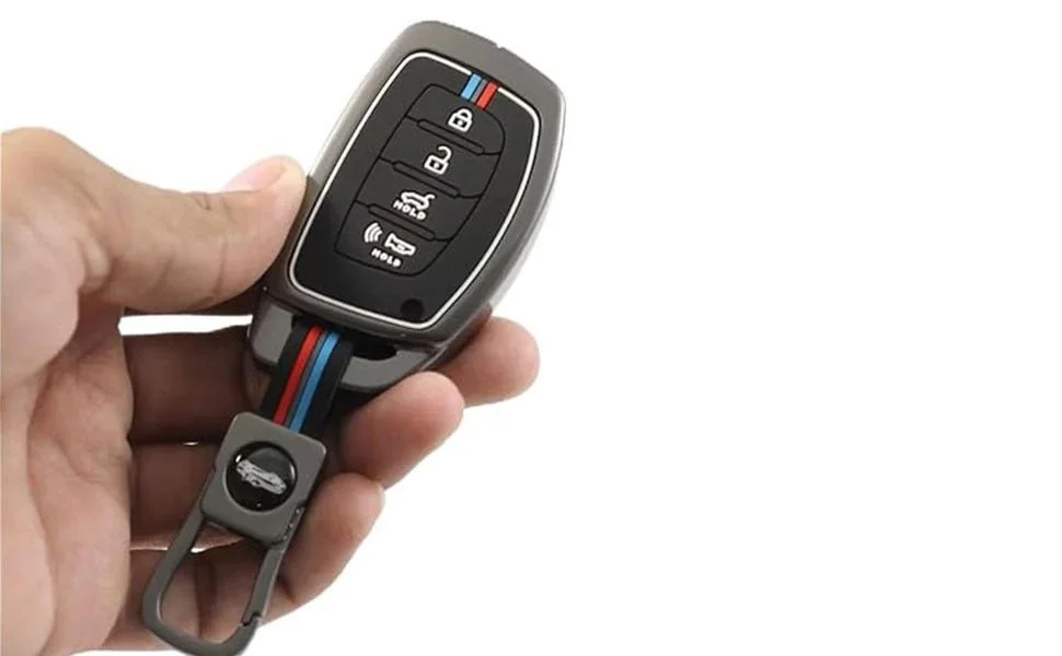 Hyundai Car Key Cover Metal Soft Shell 4 Button Smart Key Full Protection | Compatible Creta i20 Venue Elantra Tucson | Fly Master image 6