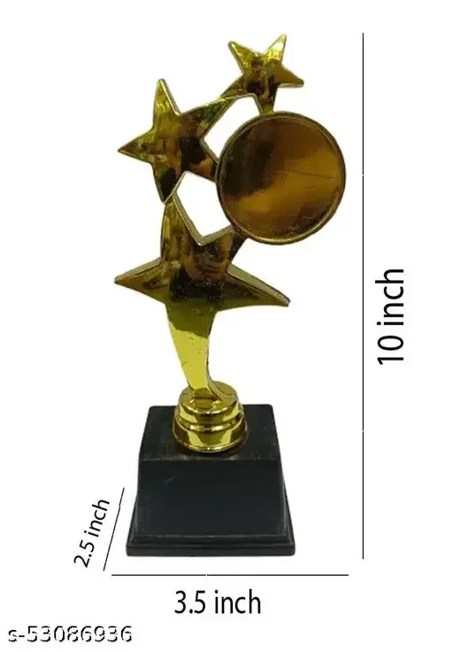 3 Star Golden Trophy PVC Fiber | Star Achiever Appreciation Award image 4