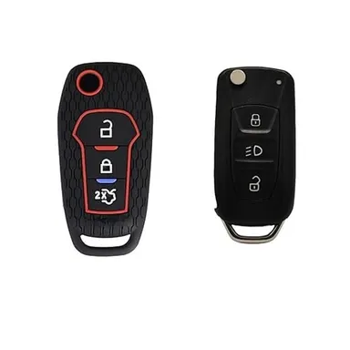 Premium Silicone Car Key Cover for Tata Bolt, Nexon, Tiago, Tigor, Hexa, Zest | Durable Protection | Stylish Design | Black | Pack of 1 | Fly Master thumbnail 0