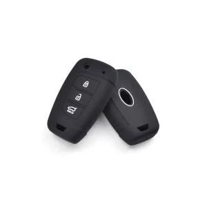 Hyundai i20, Verna, Kona 3 Button Flip Key Silicone Cover | Black Protective Case | Easy to Use | Fly Master image 1