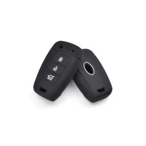 Hyundai i20, Verna, Kona 3 Button Flip Key Silicone Cover | Black Protective Case | Easy to Use | Fly Master thumbnail 0