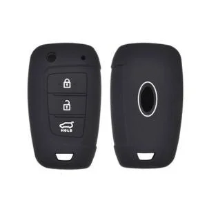 Hyundai i20, Verna, Kona 3 Button Flip Key Silicone Cover | Black Protective Case | Easy to Use | Fly Master image 3