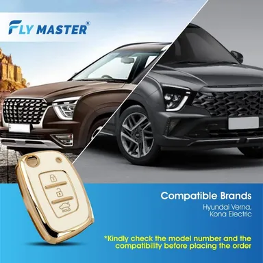 Hyundai Aura Car Key Cover | Creta, i10, Grand Nios, i20 2021 Key Protector Fly Master Stylish Key Case for I20 Active, Xcent 2019+ thumbnail 1