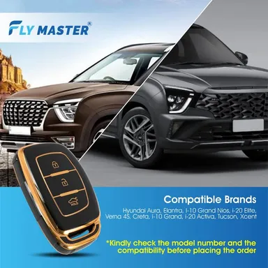Hyundai Creta Key Cover | Hyundai Alcazar Venue Tucson Key Fob Protector | Fly Master Car Key Protector thumbnail 1