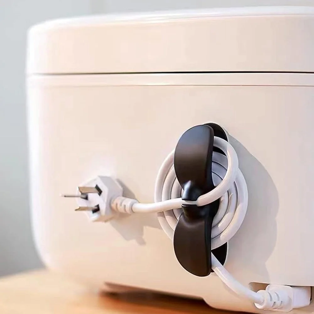 Power Plug Holder Organizer | Cord Winder Cable Organizer | Self Adhesive Wire Wrap Holder for Coffee Maker, Pressure Cooker, Air Fryer | 1 Pc / 8x3 Cm / Small image 1