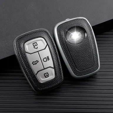 Tata Nexon | Harrier | Tiago EV | Altroz | Tigor BS6 | Safari 2021 | Safari Gold | Punch Car Key Cover | Stylish Gold Accent | 360° Protection | Durable Metal & Silicone | Smart Key Fob Protector thumbnail 0