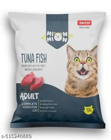 BILLI Adult Cat Food Real Chicken 500g | MIOW MIOW Adult Tuna Fish 50gm Pack of 6 | Complete Dry Cat Food with Natural Ingredients for All Breeds, Healthy Skin & Coat. thumbnail 1