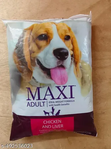 Maxi Adult Dry Dog Food Chicken & Liver 500gm | Best Quality Dog Food for Adult Dogs thumbnail 1