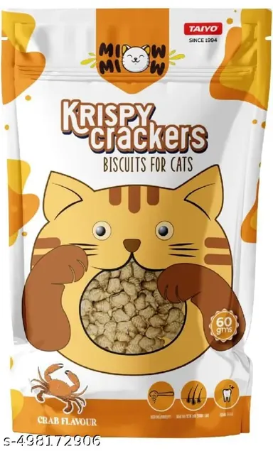 Me-O Adult Dry Cat Food Mackerel Flavour 450gm | Miow Miow Krispy Crackers Biscuits Crab Flavour | Best Quality Food for All Cat Breeds thumbnail 1