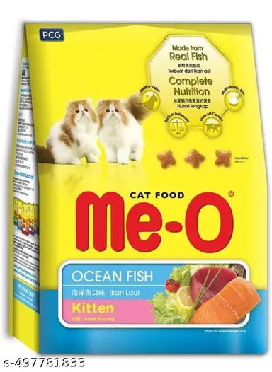Me-O Kitten Dry Cat Food Ocean Fish 1.1 Kg | Taiyo Miow Miow Krispy Crackers Crab 60g|Premium Cat Food for All Breeds thumbnail 1