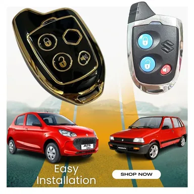 TPU Key Cover for Suzuki Swift, Dzire, Ritz, WagonR, S Cross, Ertiga, Ciaz, Celerio, Baleno, Vitara Brezza | Nippon Remote Key Protection | Black | Fly Master thumbnail 1