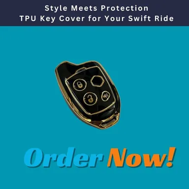 TPU Key Cover for Suzuki Swift, Dzire, Ritz, WagonR, S Cross, Ertiga, Ciaz, Celerio, Baleno, Vitara Brezza | Nippon Remote Key Protection | Black | Fly Master thumbnail 4