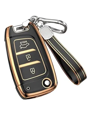 Verna 2020 Onwards Flip Key Car Key Cover | Premium TPU Key Case for Hyundai Verna | Protects and Personalizes Key thumbnail 0