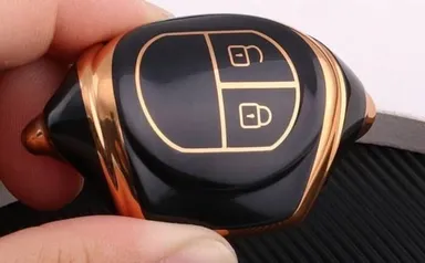 TPU Car Key Cover for Maruti Suzuki | 2 Button Key Cover Black | Flexible Durable Fob Cover Fly Master thumbnail 1