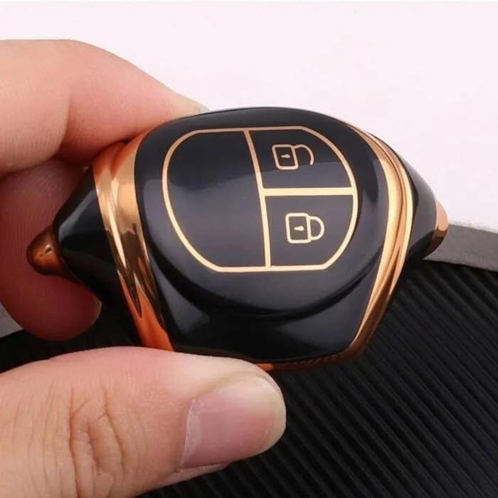 TPU Car Key Cover for Maruti Suzuki | 2 Button Key Cover Black | Flexible Durable Fob Cover Fly Master image 4