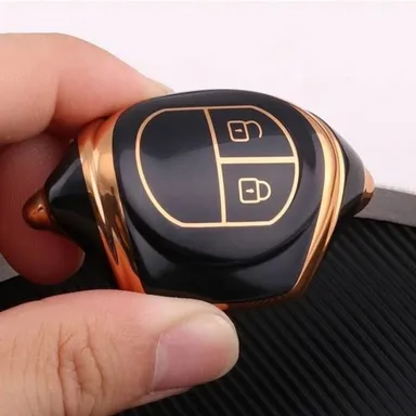 TPU Car Key Cover for Maruti Suzuki | 2 Button Key Cover Black | Flexible Durable Fob Cover Fly Master thumbnail 3
