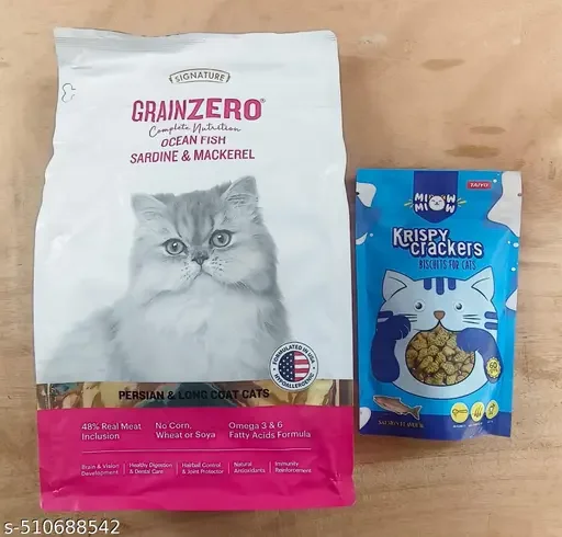 Grain Zero Signature Ocean Fish Sardine Mackere l Dry Cat Food 1.2kg for Persian & Long Coat Cats image 1