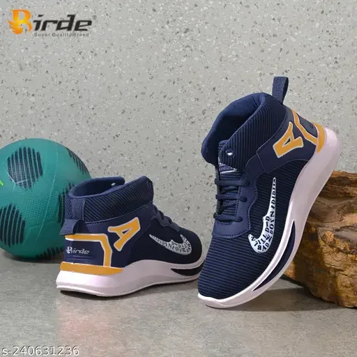 Birde ZenG Kids Stylish Comfortable High Top Sports Shoe for Boys | Breathable Lace-Up Running Shoes image 1