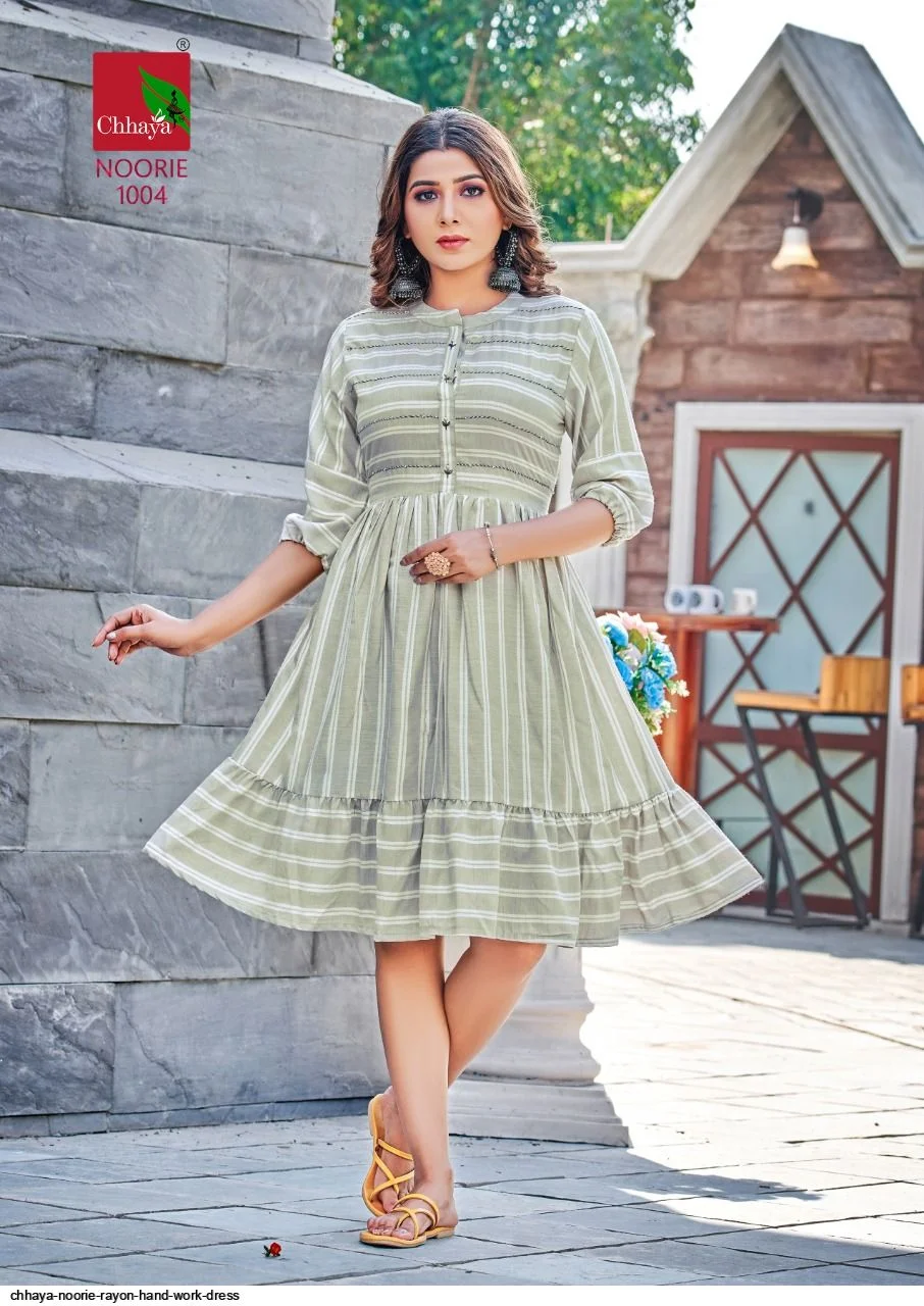 CHHAYA NOORIE rayon Hand Work Dress | Designer Rayon Kurti for Women | 3XL Rayon Hand Work Kurti image 1