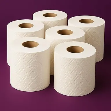 Omega Tissue Roll 2-Ply Toilet Paper Pack of 6 | Ultra Soft & Absorbent Bathroom Tissue | 1500 Pulls | Skin Friendly Toilet Paper thumbnail 2