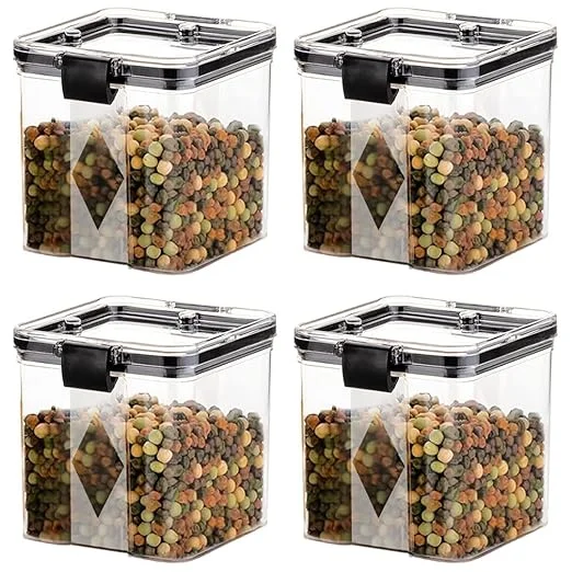Air Tight Containers for Kitchen Storage Set by TIVORA | Plastic Food Storage Containers 700 Ml Set of 4 | Fridge Safe Transparent Storage Boxes image 1