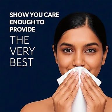 Facial Tissues 2-Ply Soft Gentle | Omega Virgin Paper Facial Tissue Box Pack of 4 for Home Office Car | Soft and Gentle Facial Tissues for Sensitive Skin thumbnail 3