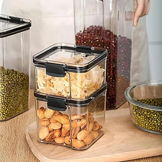 Air Tight Containers for Kitchen Storage Set | Plastic Storage Boxes for Food Organization | Transparent Food Container Kitchen Accessories 400 ml (4 Pic) image 4