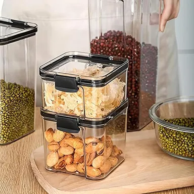 Air Tight Containers for Kitchen Storage Set | Plastic Storage Boxes for Food Organization | Transparent Food Container Kitchen Accessories 400 ml (4 Pic) thumbnail 3