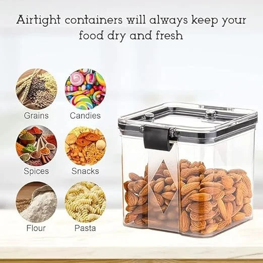 Airtight Kitchen Storage Containers Set | 700 Ml Plastic Fridge Storage Boxes | Transparent Plastic Box Set for Food Storage (Set of 4) image 4