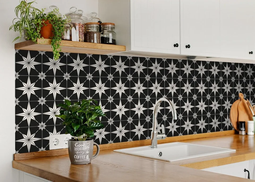 Mirart Waterproof Tile Stickers 36 Pack| 6x6 Inch Peel and Stick Wall Tiles for Kitchen and Bathroom Decor | Bathroom & Kitchen Wall Stickers image 3