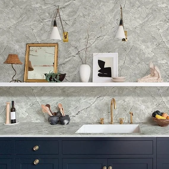 QEZZA Size 60 | 200 CM Wallpaper Peel and Stick Wallpaper Self Adhesive Removable Wallpaper Waterproof Countertop Paper for Cabinet Countertop Furniture Kitchen Viny Film image 6