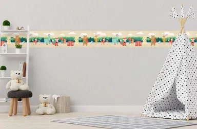 Forest Animals Peel and Stick Wallpaper Border | MIRART Jungle Safari Wall Decor for Kids Room Nursery Bedroom | 5.25” x 5 ft thumbnail 2