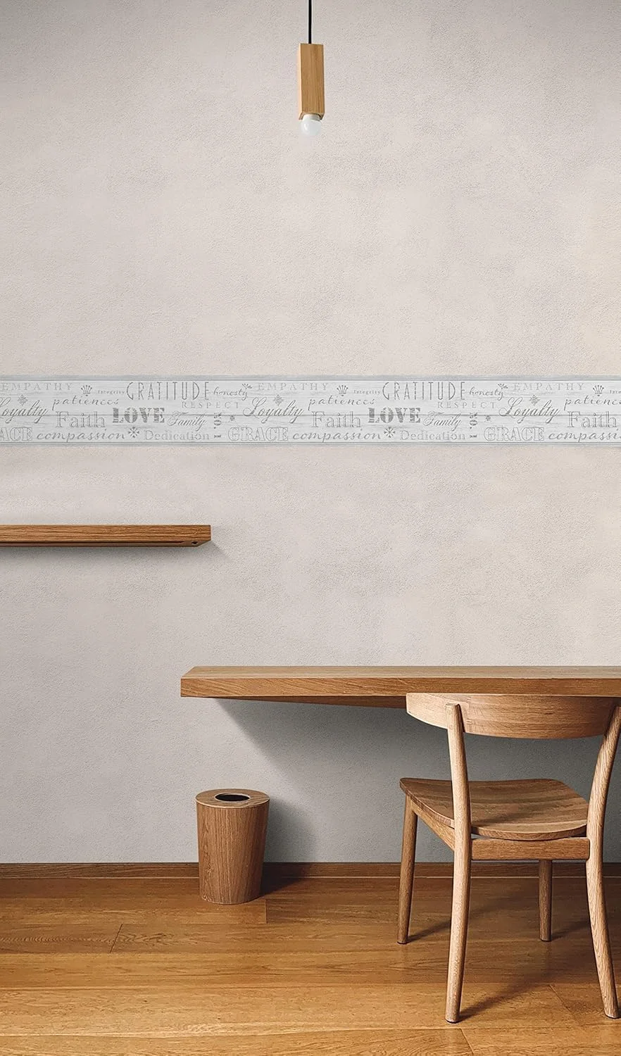 MIRART Distressed Wood Peel and Stick Wallpaper Border | Self Adhesive Vintage Rustic Wall Border for Kitchen, Living Room, Bathroom | 5.25" x 5 ft image 5
