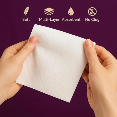 Omega Tissue Roll - 12 Rolls Pack | Ultra Soft Cushion Effect 2-Ply Toilet Paper | Strong & Absorbent Bathroom Tissue | 6-in-1, 3000 Pulls | Skin Friendly Toilet Paper thumbnail 4