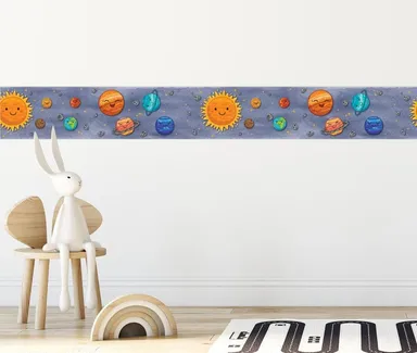 Solar System Peel and Stick Wallpaper Border by MIRART | 5.25 inch Width 5 ft Length Kids Room Wall Decor thumbnail 3