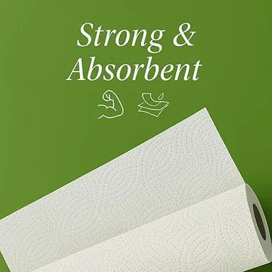 Omega 2 Ply Paper Towels | Thick & Absorbent | 4 Big Rolls (90 Sheets Each) | 360 Sheets | Kitchen, Household Use | Cleaning Towels thumbnail 1