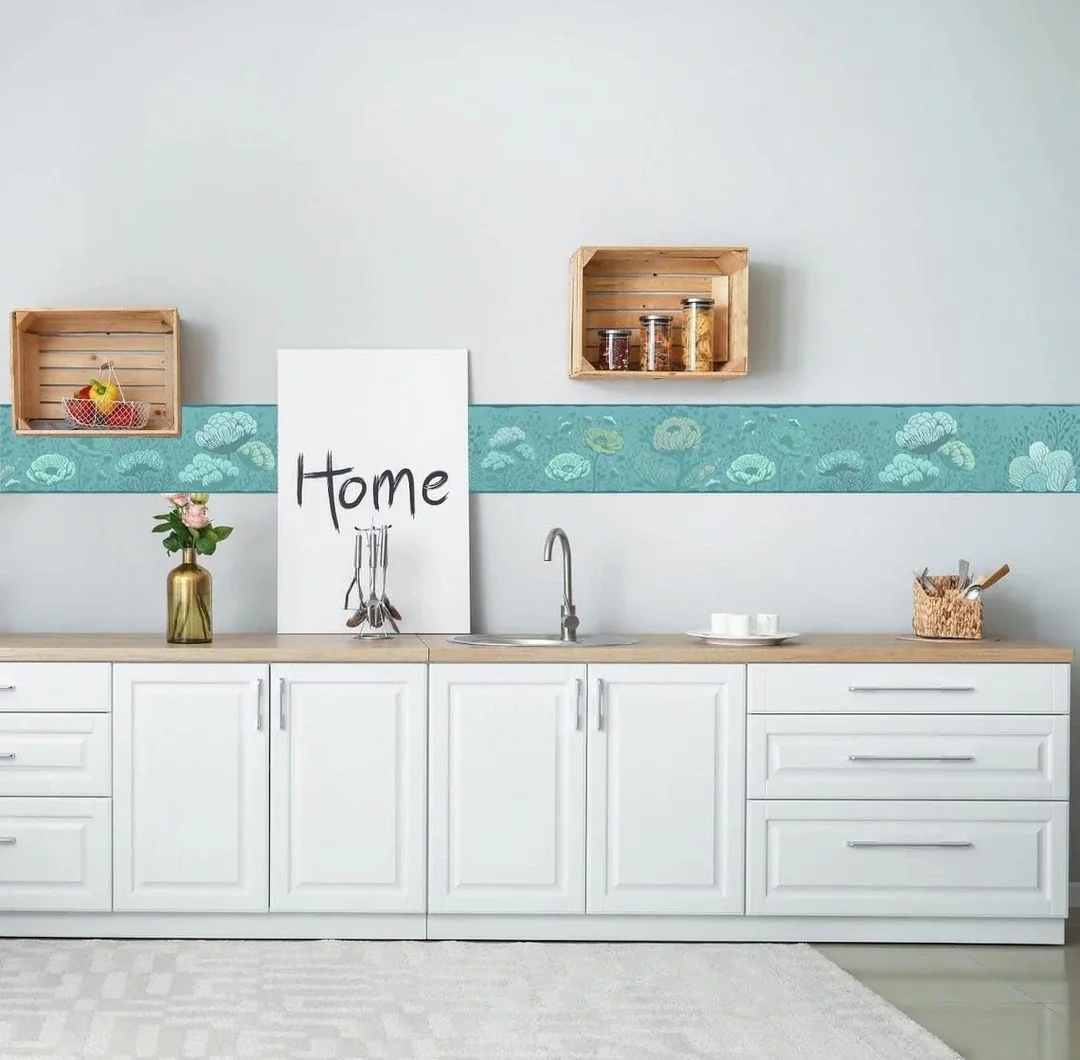 Peel and Stick Wallpaper Border MIRART Deep Sea Garden | 5.25 Inch Width by 5 ft Length Removable Wall Border for Home Improvement image 1