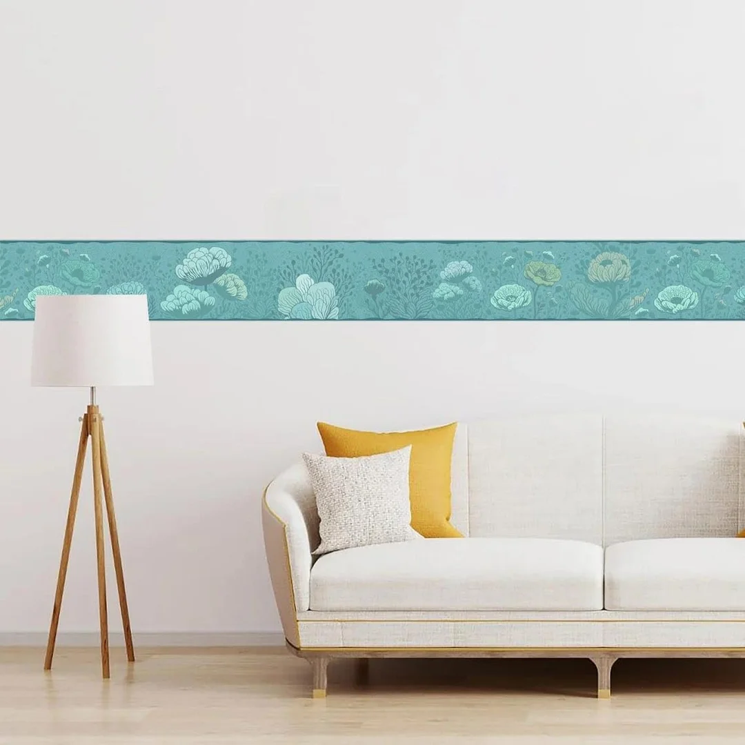 Peel and Stick Wallpaper Border MIRART Deep Sea Garden | 5.25 Inch Width by 5 ft Length Removable Wall Border for Home Improvement image 2